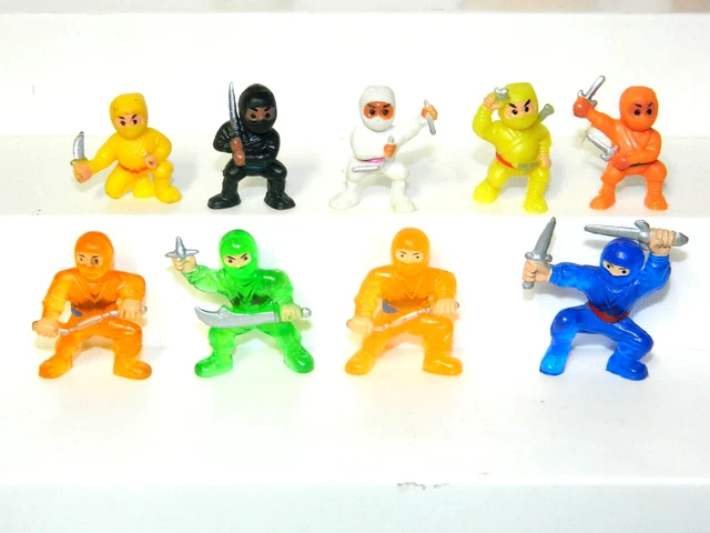 Lot of 9 Mini Ninja Warriors Gumball Vending Machine 1.5" Prize / Toys / Figures