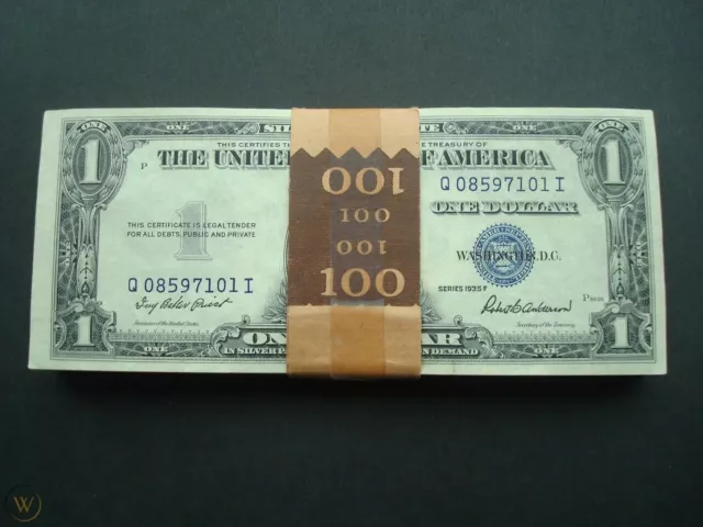 ✯ $1 Silver Certificate Uncirculated Lot ✯ 1935 UNC Consecutive From Pack CU ✯