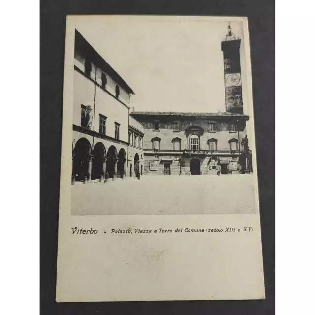 Cartolina Viterbo - Palazzo, Piazza e Torre del Comune