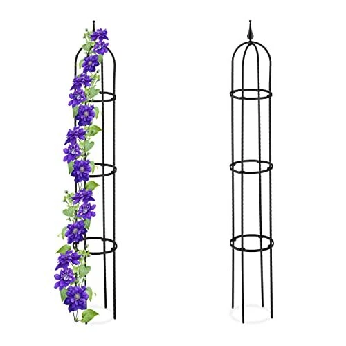 Relaxdays Obelisco Per Rampicanti, Alto 188 Cm, Graticolato Per Piante, Rose, Edere Accessori Da Giardino Verde Scuro 52538650