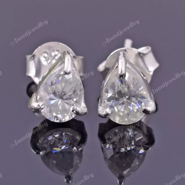 Diamond Solitaire Studs 1.50 Ct Certified Off White 925 Silver Great Shine