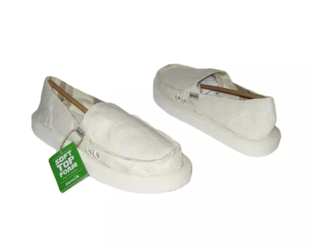 New Sanuk Donna St Hemp Vegan Slip On Sidewalk Surfer Shoes Womens 9 Nwt