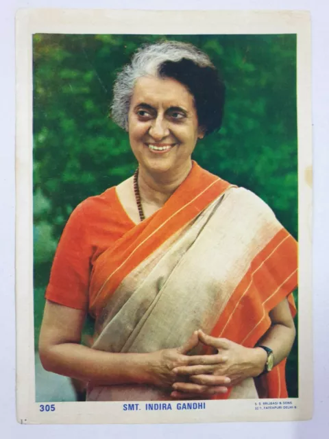 Vintage Politica Stampa Indira Gandhi Brijbasi 5in X