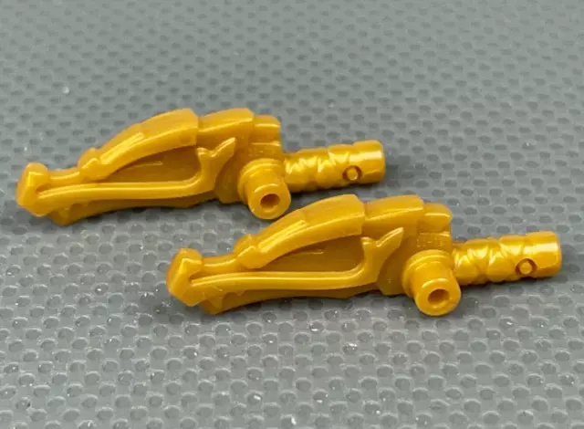 LEGO Pearl Gold Minifigure Stick Club Dragon Head Ninjago Minifig Toy Weapon x2