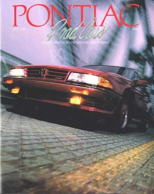 BIG 1988 PONTIAC Brochure: FIERO,Firebird TRANS AM,GTA,GRAND PRIX,GRAND AM,6000,