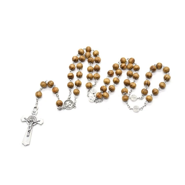 Natural Bead for Pendant Rosary Necklace Catholic Necklaces G