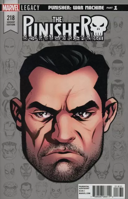 Punisher 218 1:10 Mike Mckone Headshot Variant Nm 1St Frank Castle War Machine