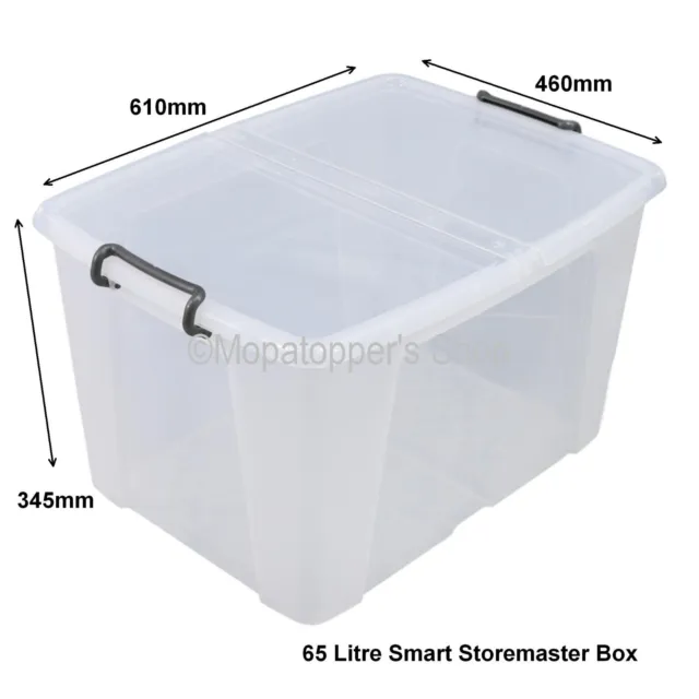 Smart Storemaster Premium Clear Plastic Storage Boxes Box & Lids Choice 12  Sizes