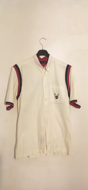 TOMMY HILFIGER Stupenda Camicia Collo Coreana Tg S  46 Uomo Mezze Maniche Bianca