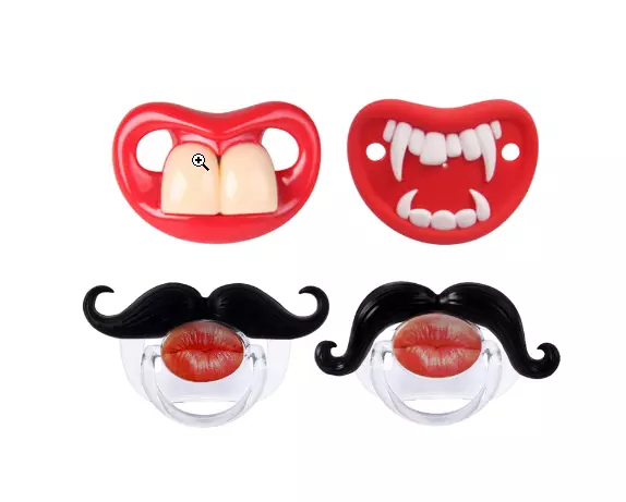 4pcs Baby Funny Mustache Teeth Orthodontic Pacifier for Babies BPA & Latex Free