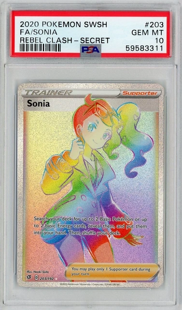 sonia pokemon card rainbow rare Employee 209/195 (SWSH Silver Tempest) + TitanCards Toploader Toys & Games shuffle your deck Peonia (Chilling Reign 219/198) (International