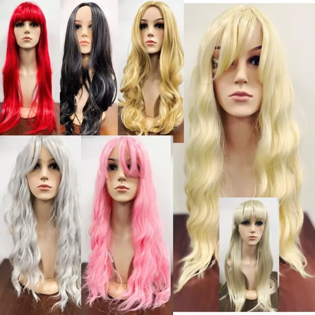 Cosplay Wigs Long Curly Wavy Fringe Fancy Dress Costume Party Deluxe Wig