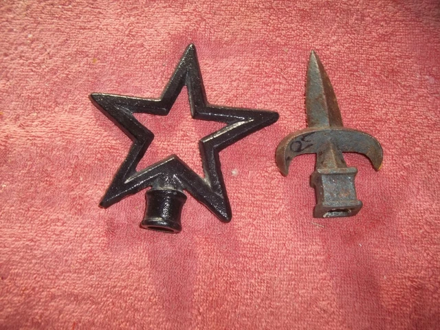 Vintage Cast Iron Fence Gate Toppers Finials Used