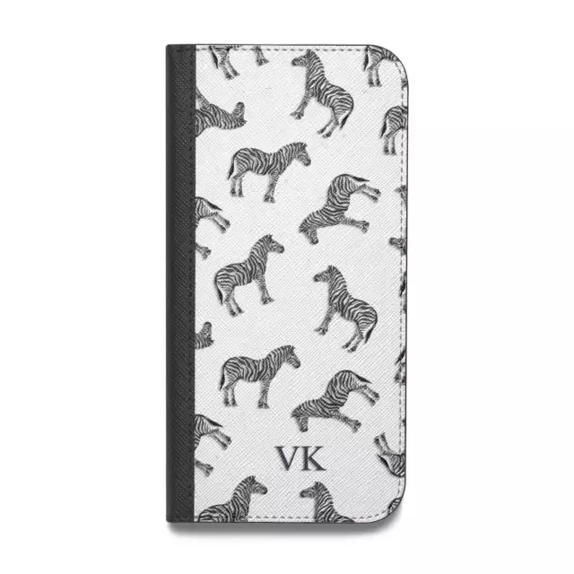 Personalisierte Zebra veganes Leder Flip iPhone Hülle für iPhone