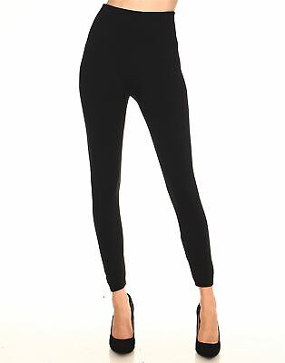 Luxe Theory Women's Basic High Waisted Legging Stretch Slim Fit Black