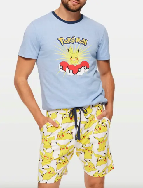 New Peter Alexander Pokemon Pikachu Top & Sweat Shorts Pj Set Xl Rrp$139.90