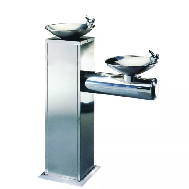 Stainless Steel Instant Water Chiller Bubbler Drinking Fountain w/ Faucet Bottle