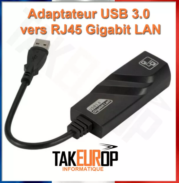 USB 3.0 to Ethernet RJ45 LAN Network Adapter 100/1000 Gigabit Carte réseau PC