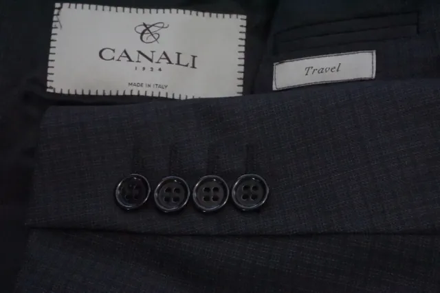 Canali 1934 CURRENT Travel Gray Plaid Wool 2 Pc Suit Jacket Pants Sz 40R