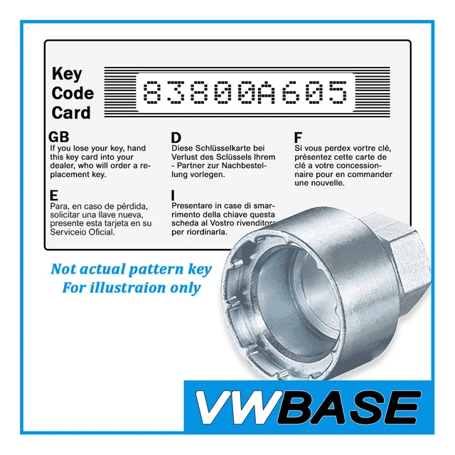 FOR FORD SECURITY Master Locking Wheel Nut Key Code 83800A605 LWNK Bolt