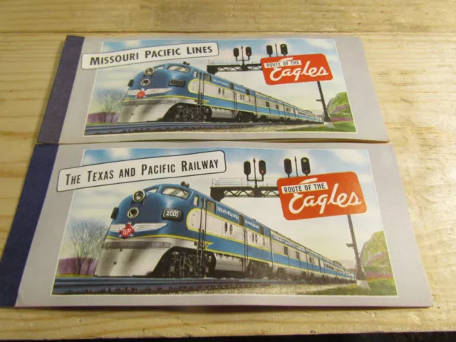 Missouri Pacific Lines & The Texas and Pacific Railroad Ticket Books NOS 1950s