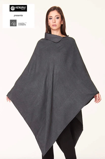 Mantelle Poncho Femme Avec Capuche Et Col – Manteau En Pann (Beige, Taille Unique)