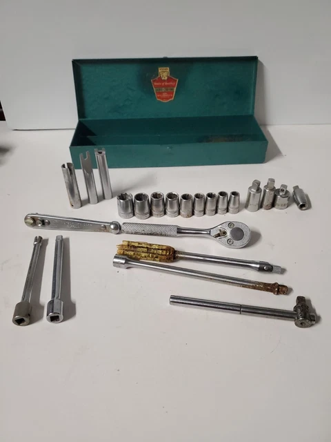 VTG Duro Chrome 1/4"  Ratchet / sockets / extension and other Misc tools as show