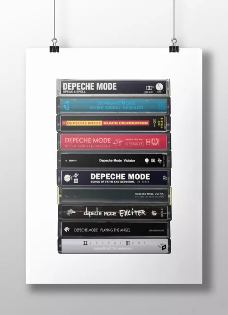 Depeche Mode Poster: Cassette Print, Original Albums, Fan, Gift, Art