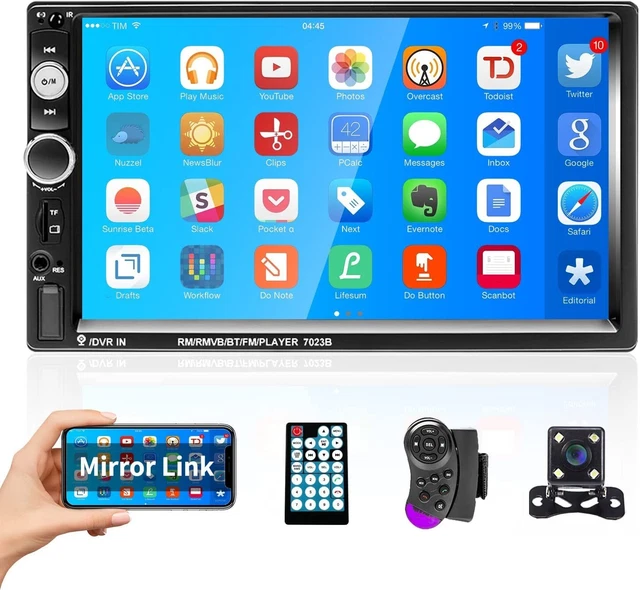Hikity Autoradio 2 Din Radio Bluetooth Auto Stereo Auto con Schermo Retrocamera