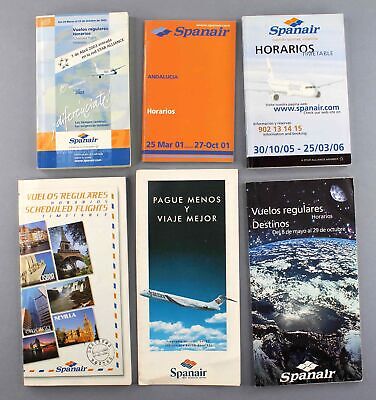Spanair Airline Timetables X 6 - 1994/95 2000/01 2001 2003 2005/06