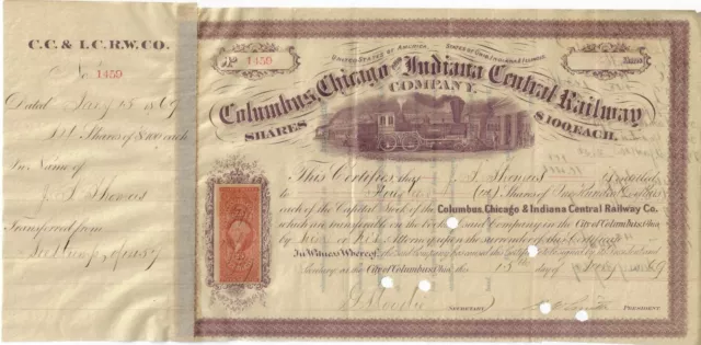 Columbus, Chicago and Indiana Central Railway Company, 1869