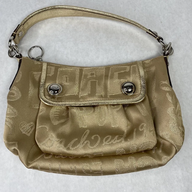 COACH 15302 POPPY StoryPatch Groovy Gold Crossbody/Shoulder Bag