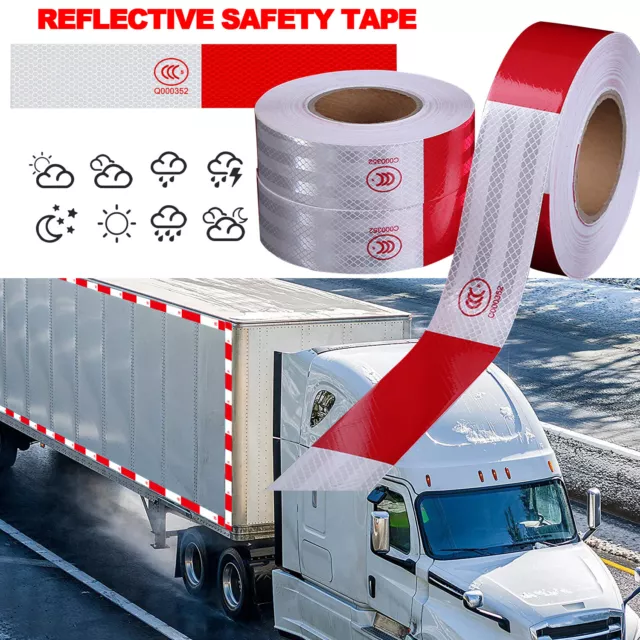 REFLECTIVE TRAILER SAFETY Tape Conspicuity Tape Warning Sign Car Truck ...