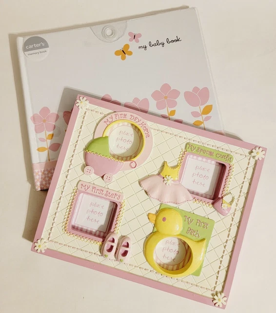 Small Wonders Baby Girl's First Ceramic Photo Frame & Carter's Baby Memory Book