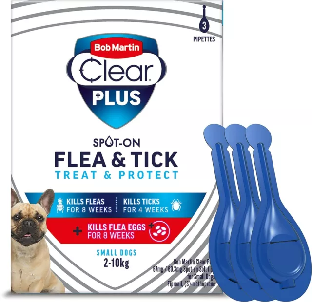 Bob Martin Clear Plus Flea & Tick Spot On For Small, Medium & Large Dogs