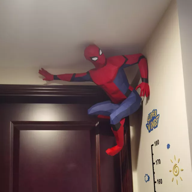 DIY Approx 80cm Height Spider-Man Wall Hanging Home Decoration 3D Paper Model