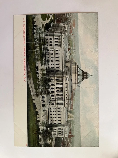 Congressional Library Washington D.C. UDB C1911 VTG Postcard A10