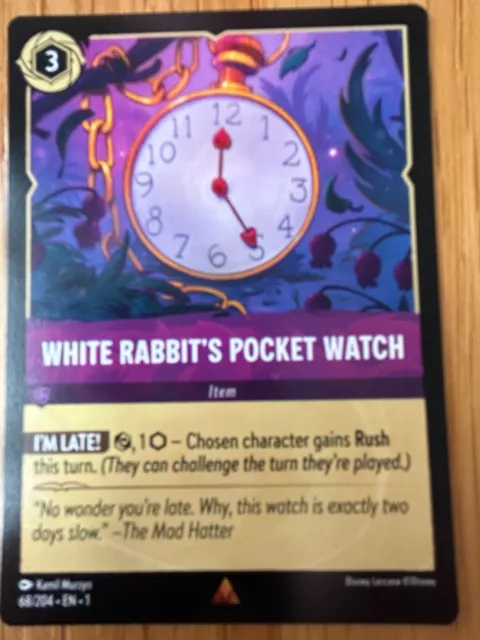 Disney Lorcana Tcg: The First Chapter: Rare Card: White Rabbit's Pocket Watch