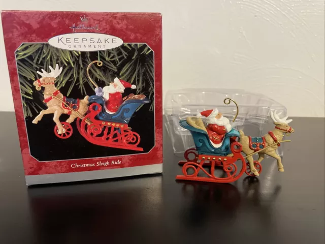 Christmas Sleigh Ride Hallmark Ornament 25th Anniversary Metal 1998 NOS