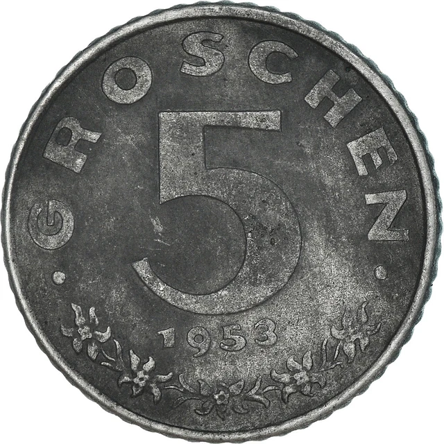 [#366043] Coin, Austria, 5 Groschen, 1953, VF, Zinc, KM:2875 2