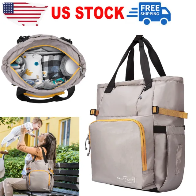 Multi-Function Large Mummy Baby Diaper Nappy Backpack Mom Changing Travel Bag US