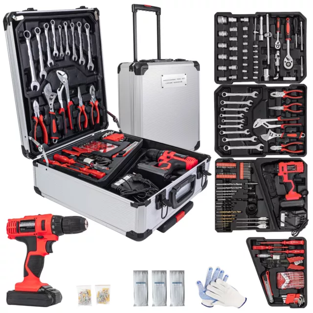 Power Tool Set with 18V Cordless Drill, Electric Power Drill Set, Tool Set fo...