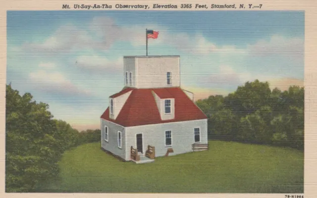 Mt. Ut-Say-An-Tha Observatory Stamford New York Vintage Divided Back Post Card