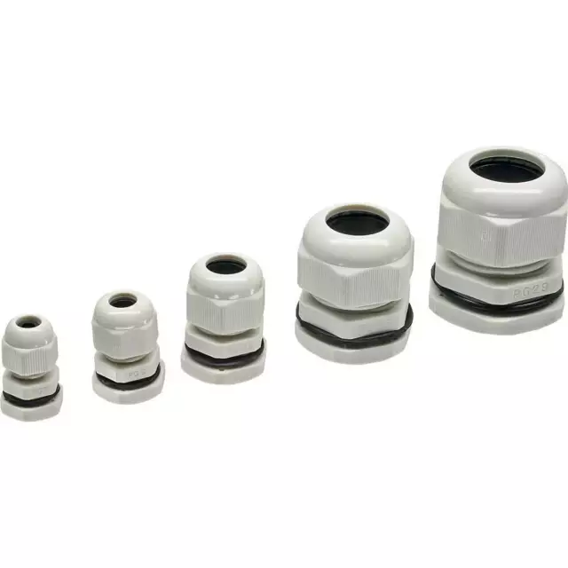 InLine® 10 Stück Kabeldurchführung PG 29 Nylon IP68 18-25mm grau 2