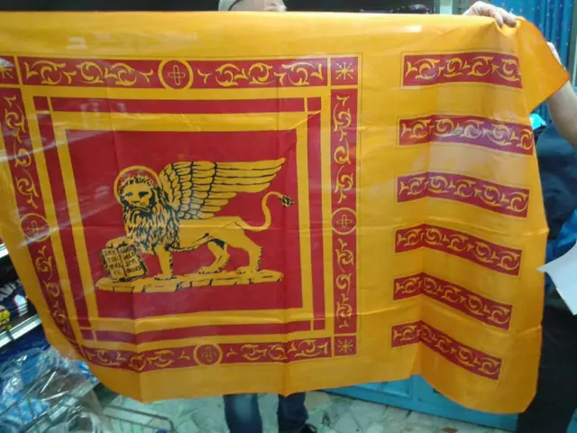 BANDIERA LEONE SAN MARCO REPUBBLICA SERENISSIMA VENEZIA FLAG grande cm100 X 140