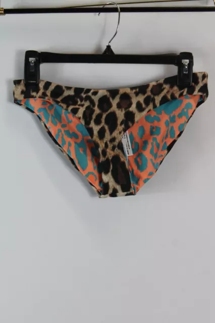 Agua Bendita Womens Reversable Lepoard Print Bikini Bottom #S $95
