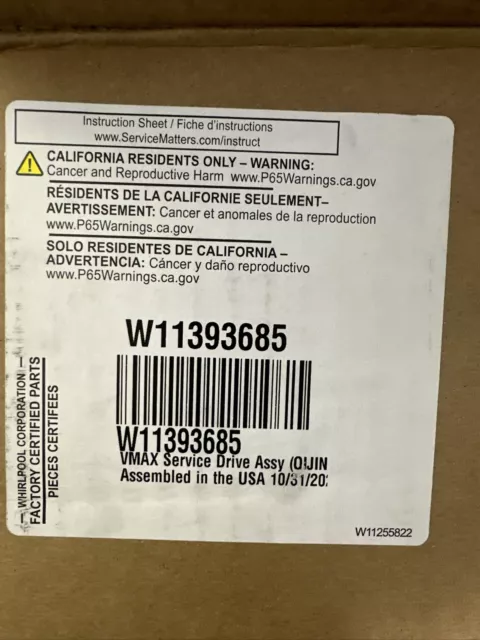 Genuine OEM Whirlpool W11393685 Washer Transmission Gear Case Assembly -Open Box 2