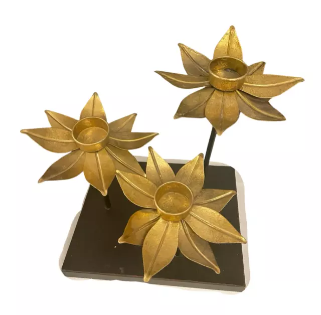 Lotus Flower Tealight Metal Candle Holder