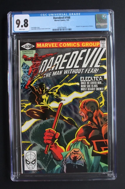 DAREDEVIL #168 ORIGIN 1st Natchios aka ELEKTRA MCU TV 1981 FRANK MILLER CGC 9.8