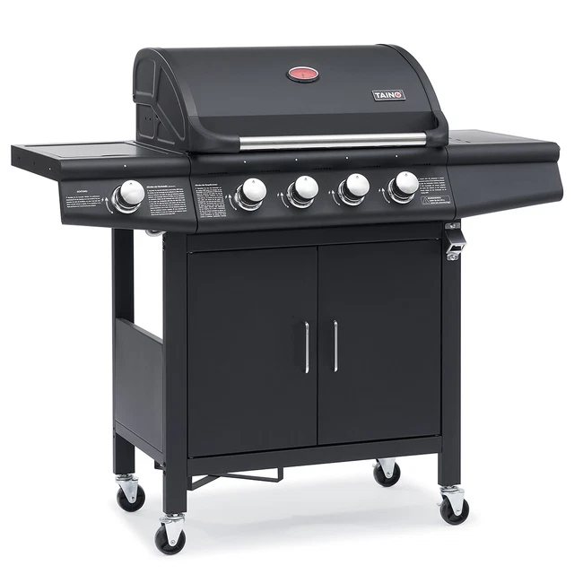B-Ware Grill RED 4+1 Gasgrill BBQ GRILLWAGEN Seitenkocher TÜV Grill Seitenkocher